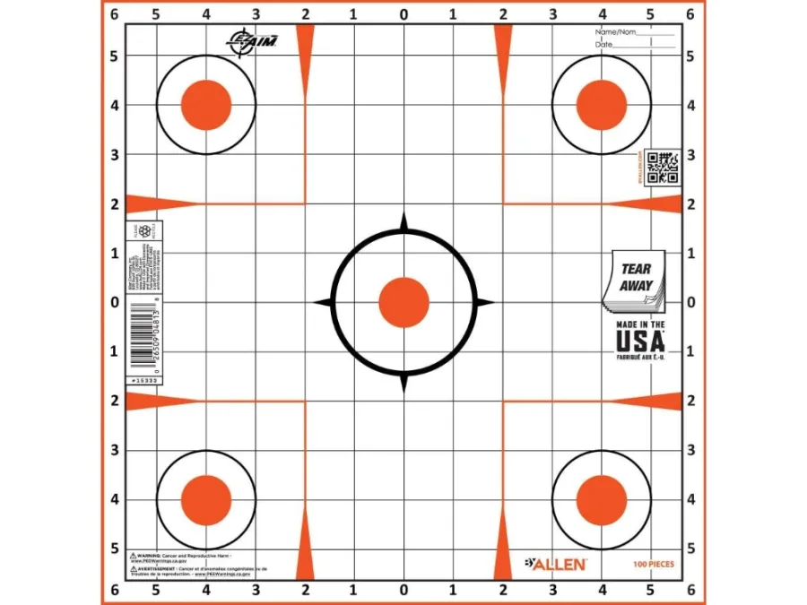 Allen Company Allen EZ Aim Paper Shooting Targets, Multicolored