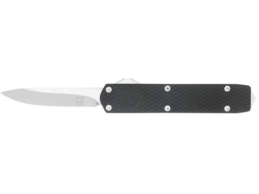 CobraTec Knives CobraTec 2.25 D2 OTF Knife Black Textured Aluminum Handle