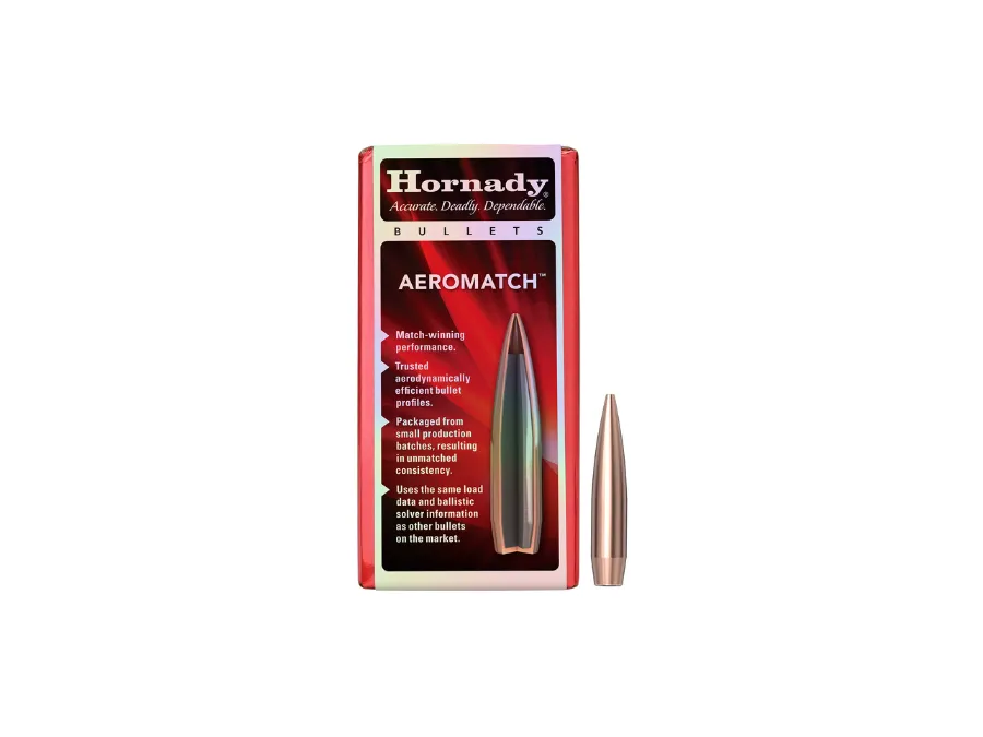Hornady Aeromatch Reloading Bullets,.22 (5.5mm), 100 0.22
