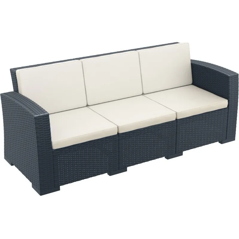 WickerLook Monaco Sofa XL - Rattan Gray