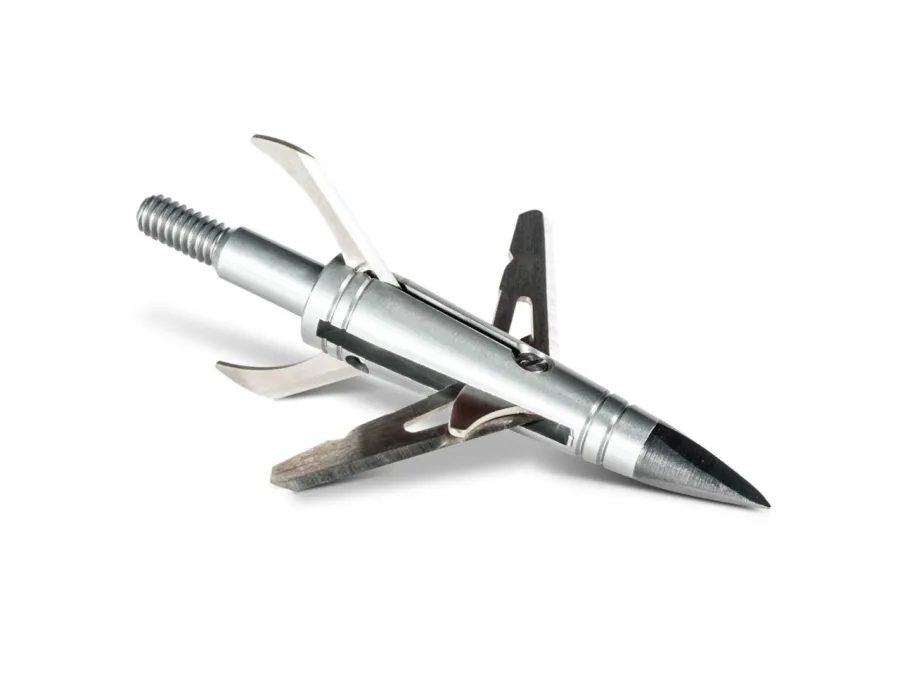 New Archery Products NAP Spitfire DoubleCross 4 Blade 100 Grain Broadheads 3 Pack, Mechanical, Black/Silver