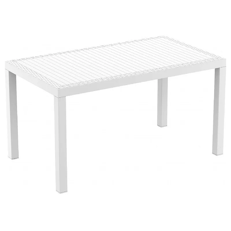 WickerLook Orlando Rectangle Dining Table - White