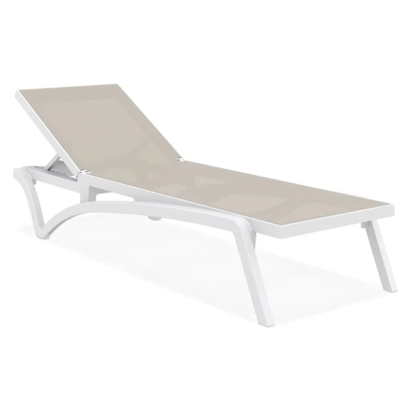 Siesta Pacific Chaise Lounge - White and Taupe