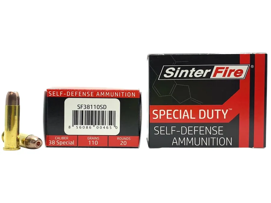 SinterFire SD 38Special 110gr Lead Free Frangible Hollow Point,.38 Special, 20
